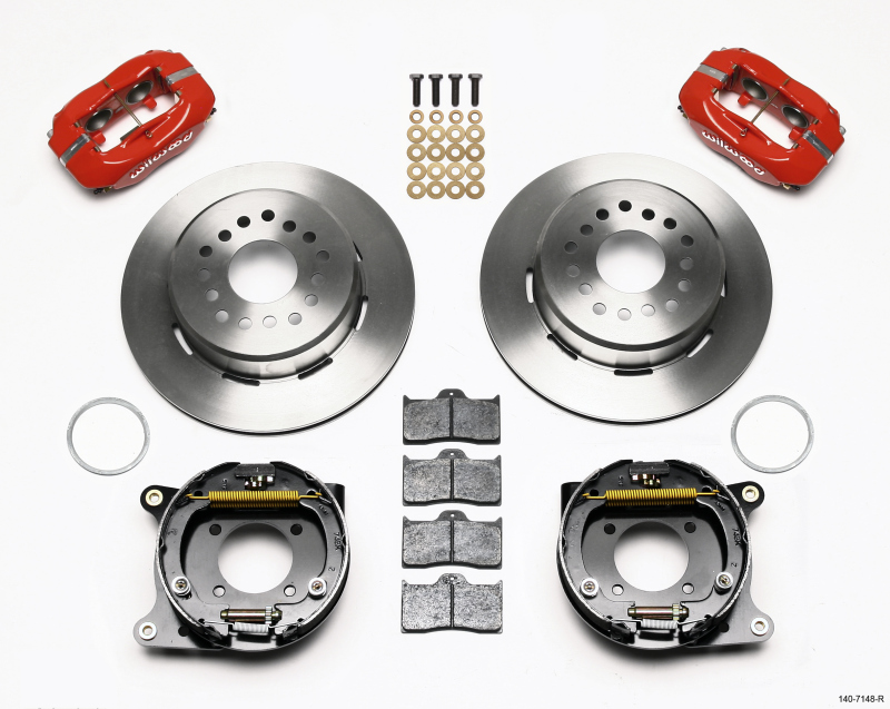 Wilwood 140-7148-R - Forged Dynalite P/S Park Brake Kit Red 93-97 Camaro/Firebird