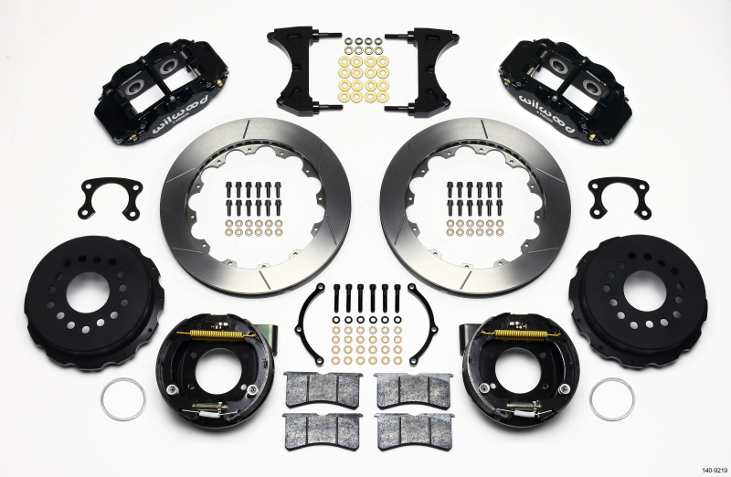 Wilwood 140-9219 - Narrow Superlite 4R Rear P-Brk Kit 12.88in Big Ford New Style 2.50in Offset
