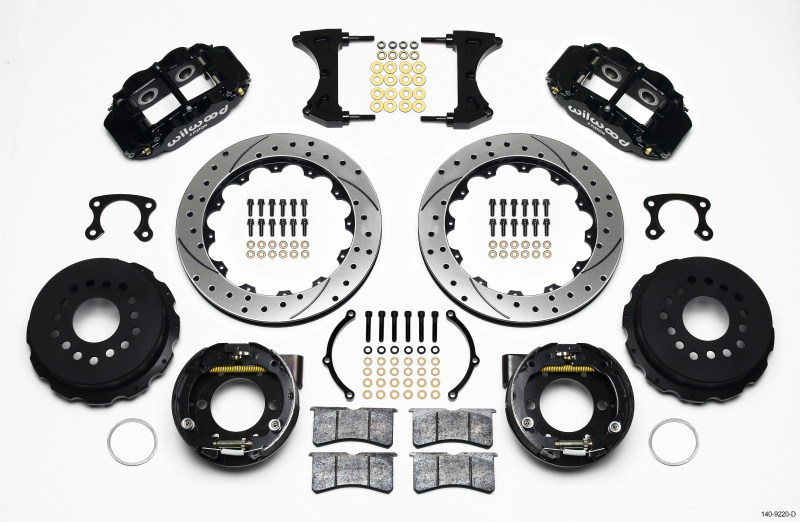 Wilwood 140-9220-D - Narrow Superlite 4R Rear P-Brk Kit 12.88in Drilled Small Ford 2.50in Offset Wilwood 140-9220-D - Narrow Superlite 4R Rear P-Brk Kit 12.88in Drilled Small Ford 2.50in Offset