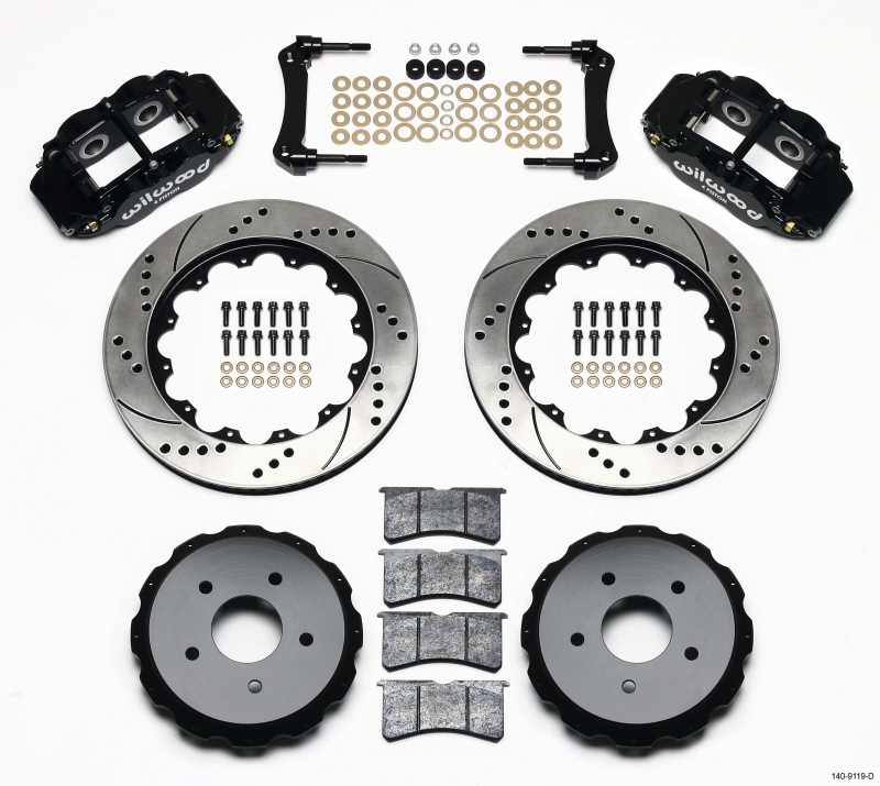 Wilwood 140-9119-D - Narrow Superlite 4R Rear Kit 14.00in Drilled 97-04 Corvette C5/Z06 05-13 C6