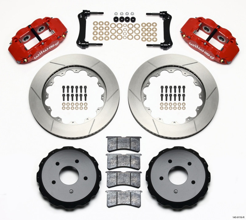 Wilwood 140-9119-R - Narrow Superlite 4R Rear Kit 14.00in Red 97-04 Corvette C5/Z06 05-13 C6