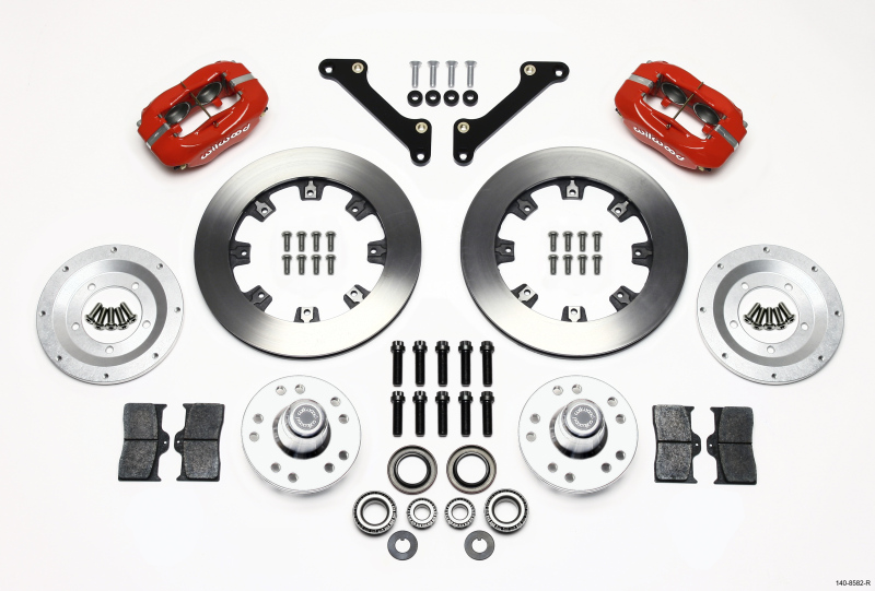 Wilwood 140-8582-R - Forged Dynalite Front Kit 12.19in Drilled Red 70-78 Camaro
