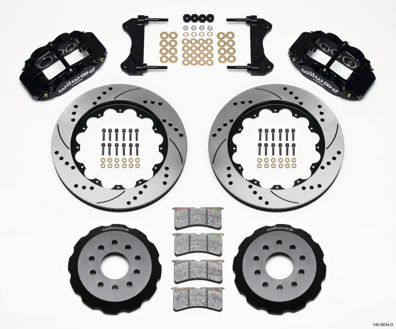 Wilwood 140-9834-D - Narrow Superlite 6R Front Hat Kit 14.00in Drilled 98-02 Camaro/Firebird