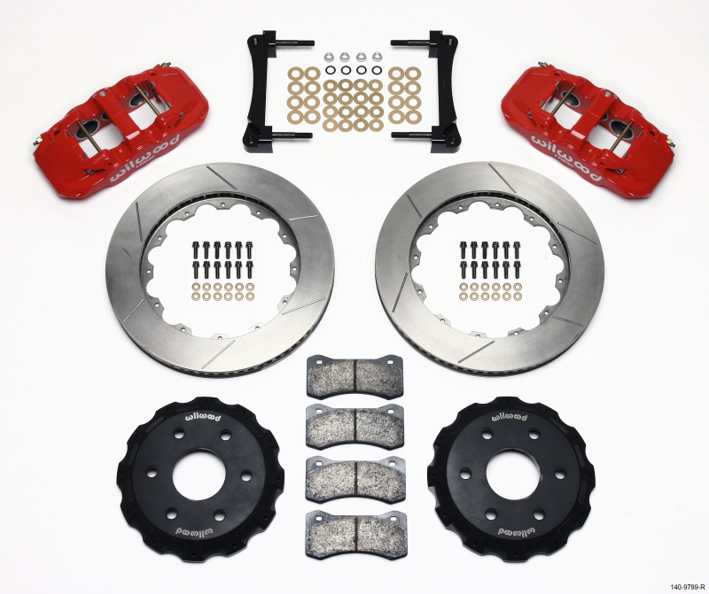 Wilwood 140-9789-R - AERO6 Front Truck Kit 14.25in Red 1999-2014 GM Truck/SUV 1500