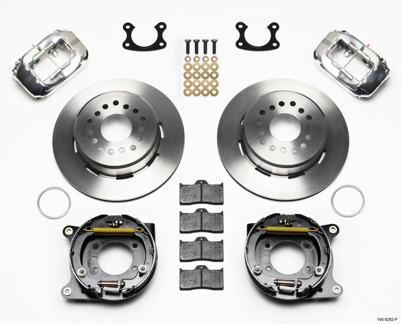 Wilwood 140-9282-P - Forged Dynalite P/S Park Brake Kit Polish Small Ford 2.50in Offset