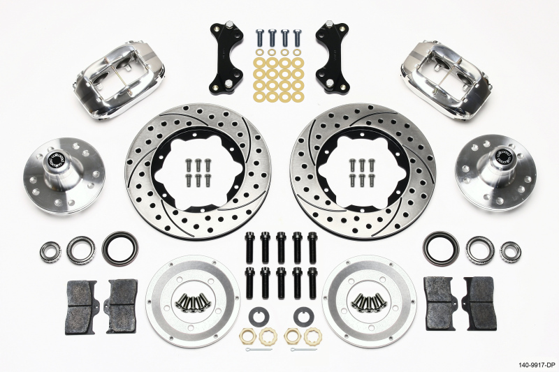 Wilwood 140-9917-DP - Forged Dynalite Front Kit 11.00in Drilled-Polished WWE ProSpindle
