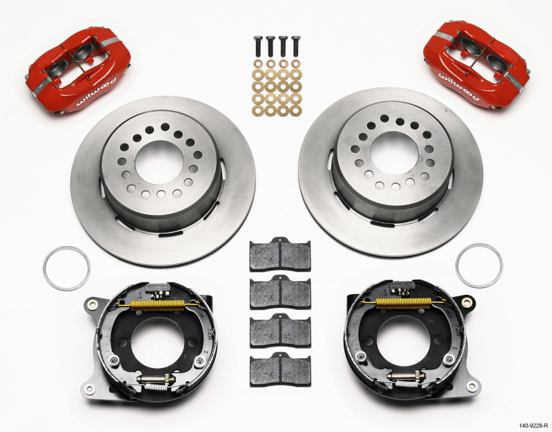 Wilwood 140-9228-R - Forged Dynalite P/S Park Brake Kit-Red 2005-2014 Mustang