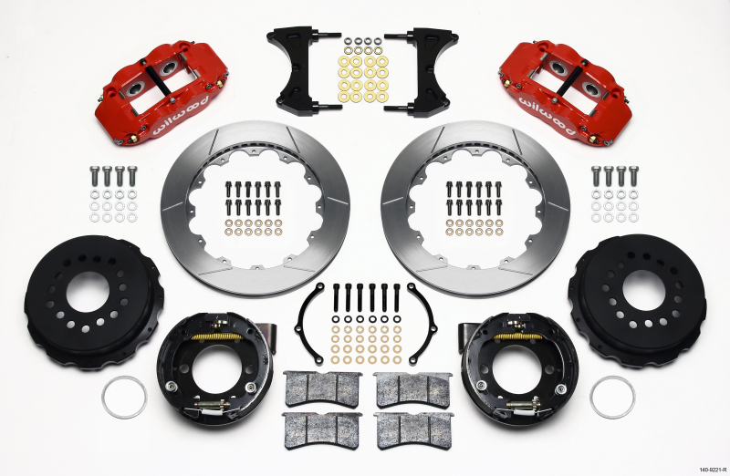 Wilwood 140-9221-R - Narrow Superlite 4R Rear P-Brk Kit 12.88in Red 2005-2014 Mustang Wilwood 140-9221-R - Narrow Superlite 4R Rear P-Brk Kit 12.88in Red 2005-2014 Mustang