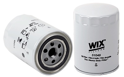 Wix 51049 - Oil Filter - Canister - Screw-On - 5.178 in Tall - 13/16-16 in Thread - 21 Micron - Steel - White Paint - Various GM 1959-67 - Each