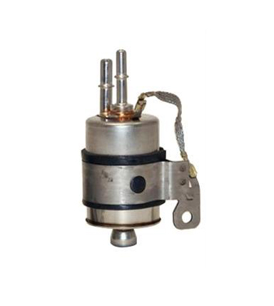 Wix 33737 - Fuel Filter - In-Line - Paper Element - 5 Micron - 3/8 in Hose Barb Inlet - 1/2 in Hose Barb Outlet - Steel - Zinc Plated - Each