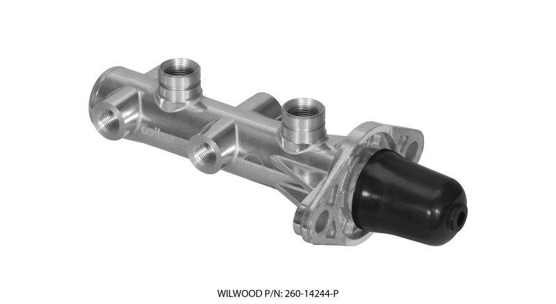 Wilwood 260-14244-P - Tandem Remote Master Cylinder - 1 1/8in Bore Ball Burnished
