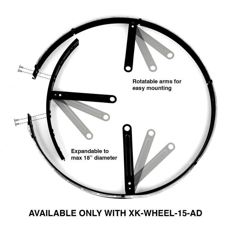 XKGLOW XK-WHEEL-15-AD - XK Glow Adjustable LED RGB 15In Wheel Ring Light 1pc
