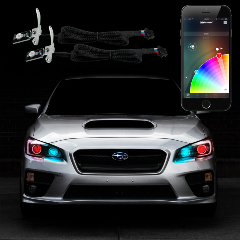 XKGLOW XK042009 - XK Glow 2xRGB Demon Eye Million Color  Smartphone App Controlled Kit