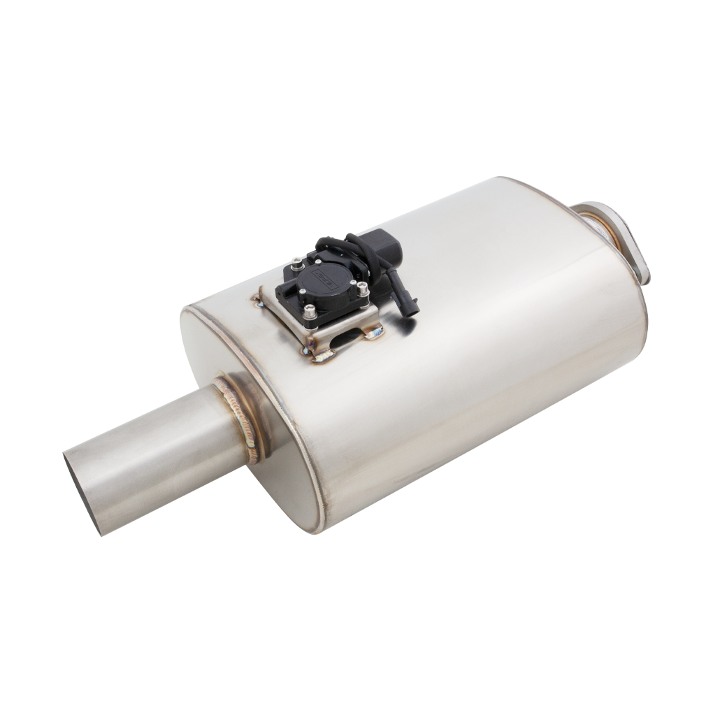 XFORCE VMK11-300 - Varex Universal Oval 6"X10",14.5",Body Length, Center-In-Center-Out ,3"Flanged Inlet 3"Single-Wall Outlet; Exhaust Muffler