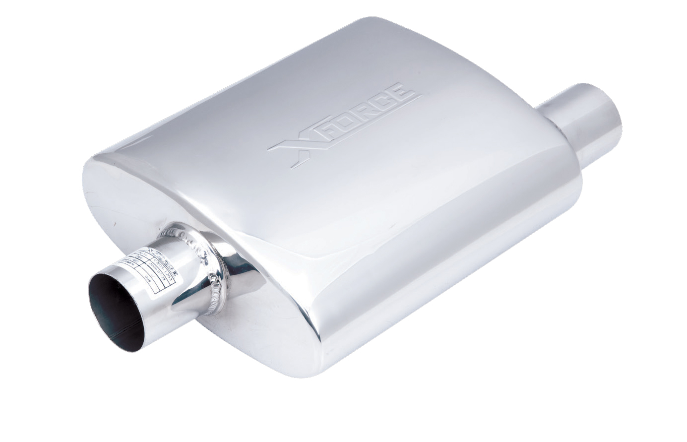 XFORCE VX05-1263 - Oval 4x10x12" With 2.5" Inlet; Exhaust Resonator Pipe