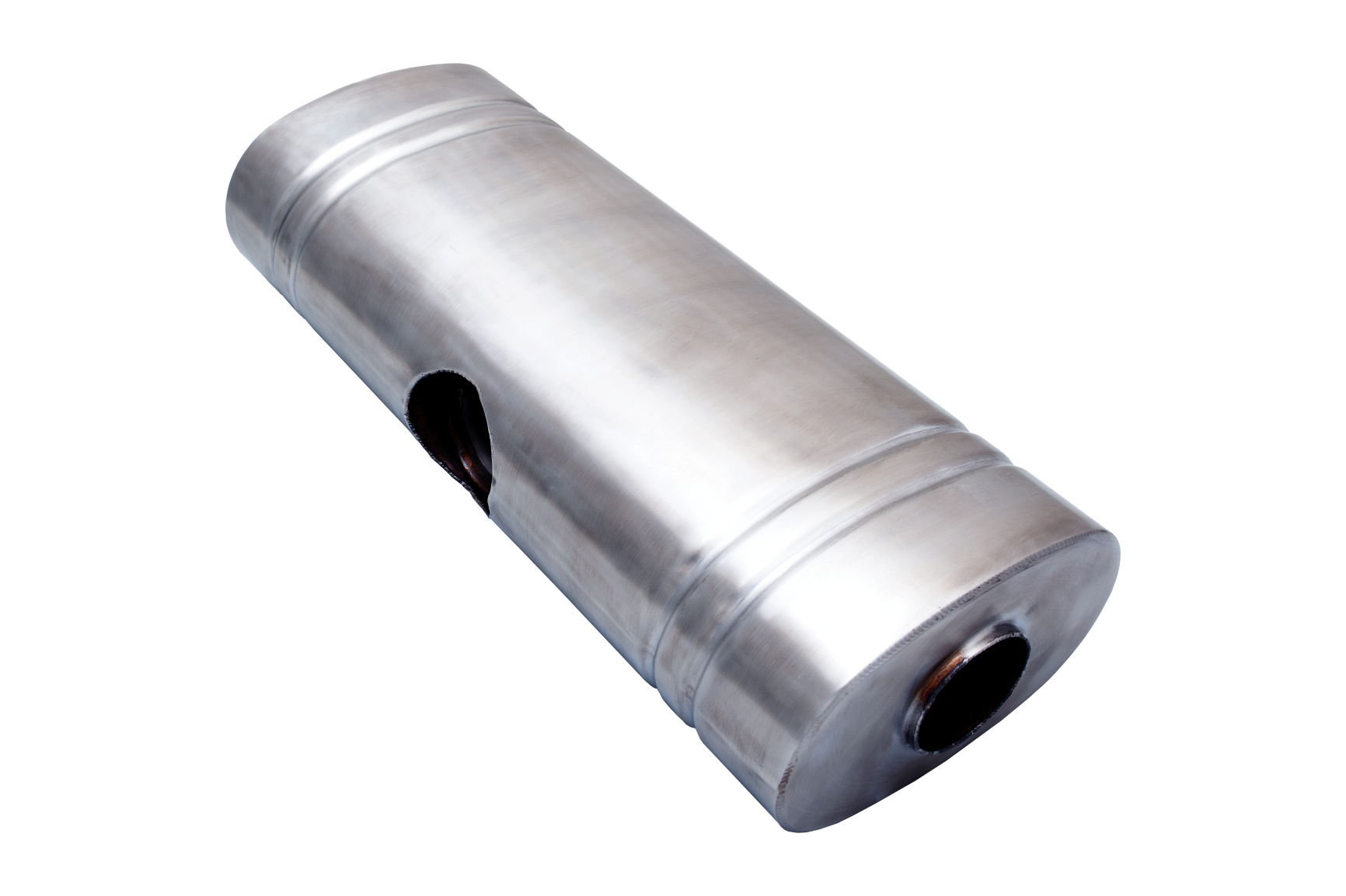 XFORCE VX9E-242252 - 304 Stainless Steel Oval Muffler 8"x 5" x 24" East West  2.25" centre inlet dual 2" Outlet