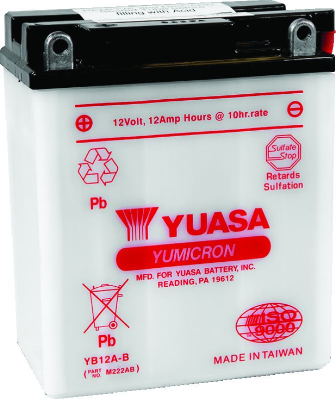 Yuasa Battery YUAM222AB - Yuasa YB12A-B Yumicron 12-Volt Battery