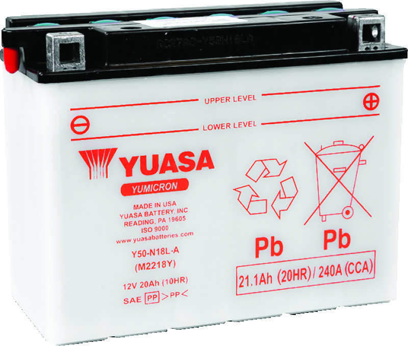 Yuasa Battery YUAM2218YTWN - Yuasa Y50-N18L-A Yumicron 12-Volt Battery