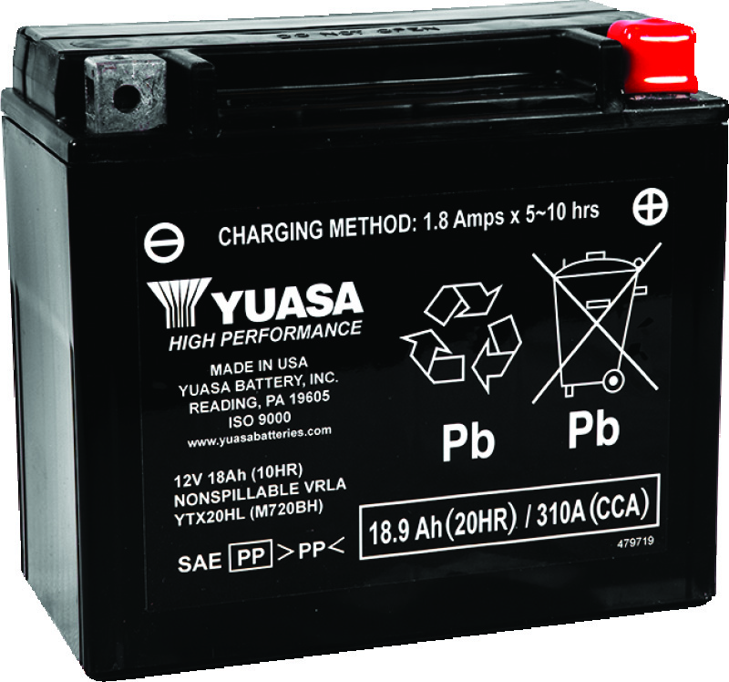 Yuasa Battery YUAM720BH - Yuasa YTX20HL Maintenance Free AGM 12-Volt Battery Yuasa Battery YUAM720BH - Yuasa YTX20HL Maintenance Free AGM 12-Volt Battery