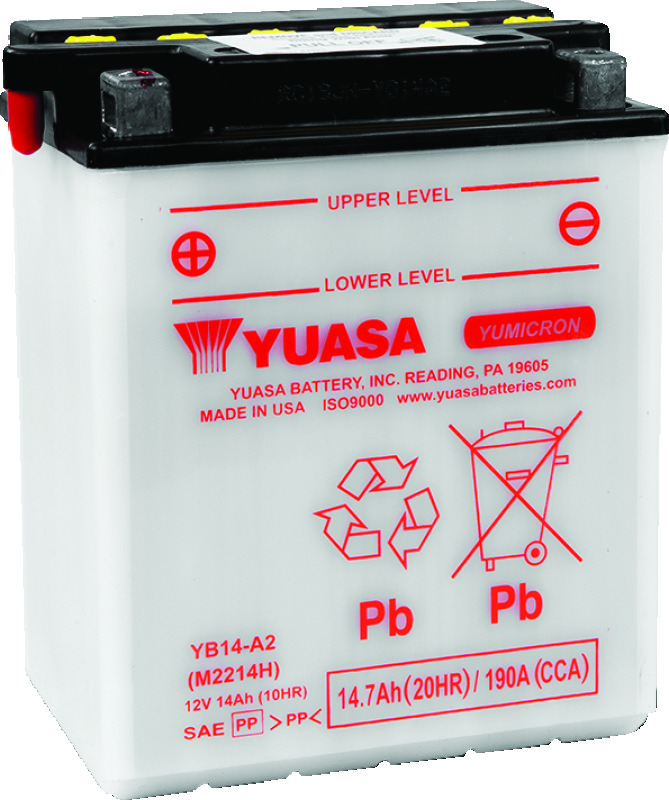 Yuasa Battery YUAM2214HIND - Yuasa YB14-A2 Yumicron CX 12-Volt Battery Yuasa Battery YUAM2214HIND - Yuasa YB14-A2 Yumicron CX 12-Volt Battery