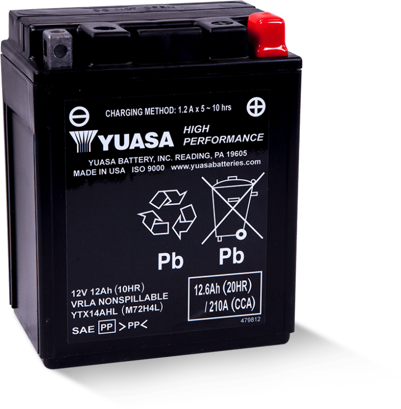 Yuasa Battery YUAM72H4L - Yuasa YTX14AHL Maintenance Free AGM 12-Volt Battery Yuasa Battery YUAM72H4L - Yuasa YTX14AHL Maintenance Free AGM 12-Volt Battery