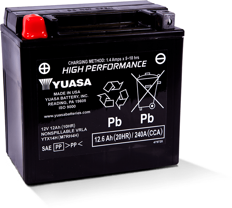Yuasa Battery YUAM7RH4H - Yuasa YTX14H Maintenance Free AGM 12-Volt Battery Yuasa Battery YUAM7RH4H - Yuasa YTX14H Maintenance Free AGM 12-Volt Battery