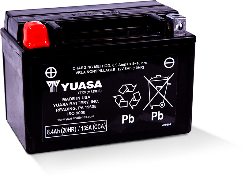 Yuasa Battery YUAM729BSTWN - Yuasa YTX9 Maintenance Free AGM 12-Volt Battery