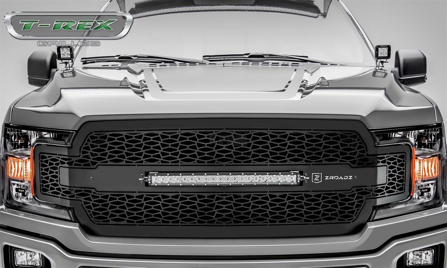 ZROADZ Z315711 - T-REX 2018-2020 F-150  Grille, Black, 1 Pc, Replacement, Incl. (1) 20 inch LED - PN #
