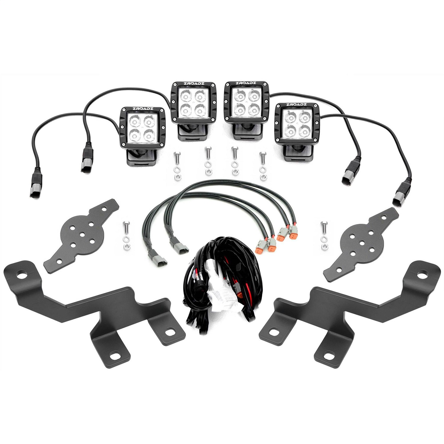ZROADZ Z365601-KIT4 - FORD F150-RAPTOR A-Pillar 4 LED Pod Lights Kit