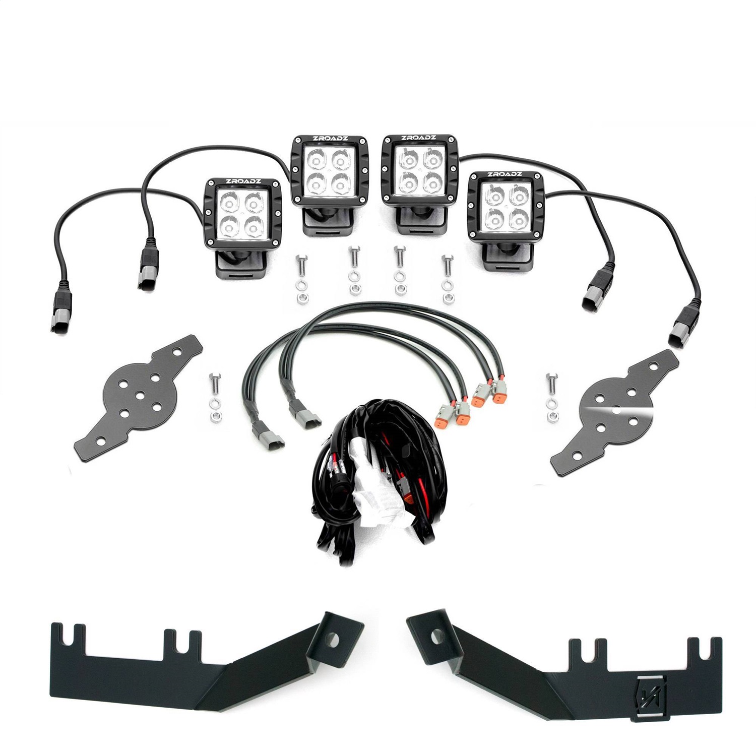 ZROADZ Z365631-KIT4 - FORD F250/350 A-Pillar 4 LED Pod Lights Kit