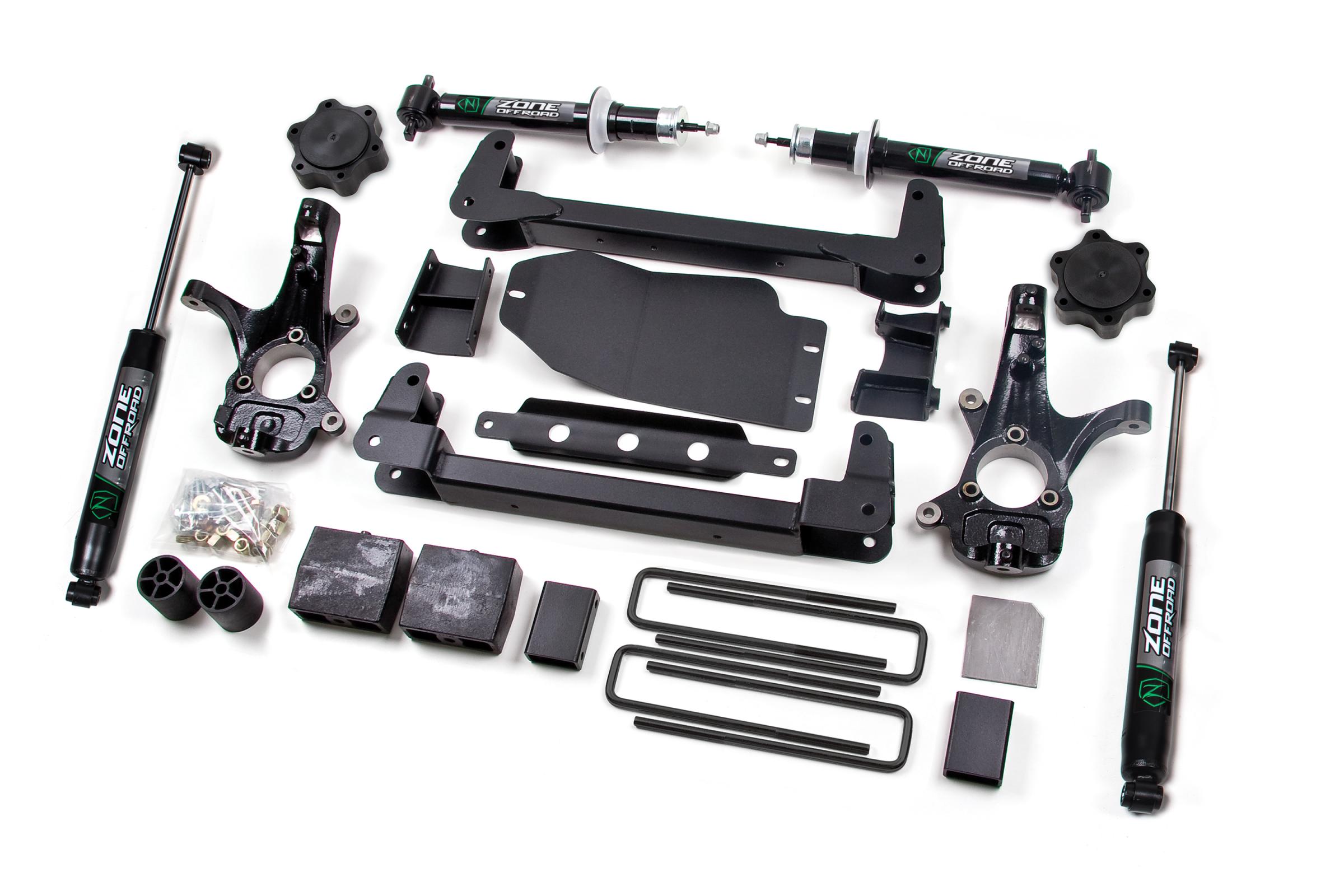 Zone Offroad ZONC1N - 07-13 Silverado/Sierra 1500 6 Inch Lift Kit With Nitro Shocks  Offroad