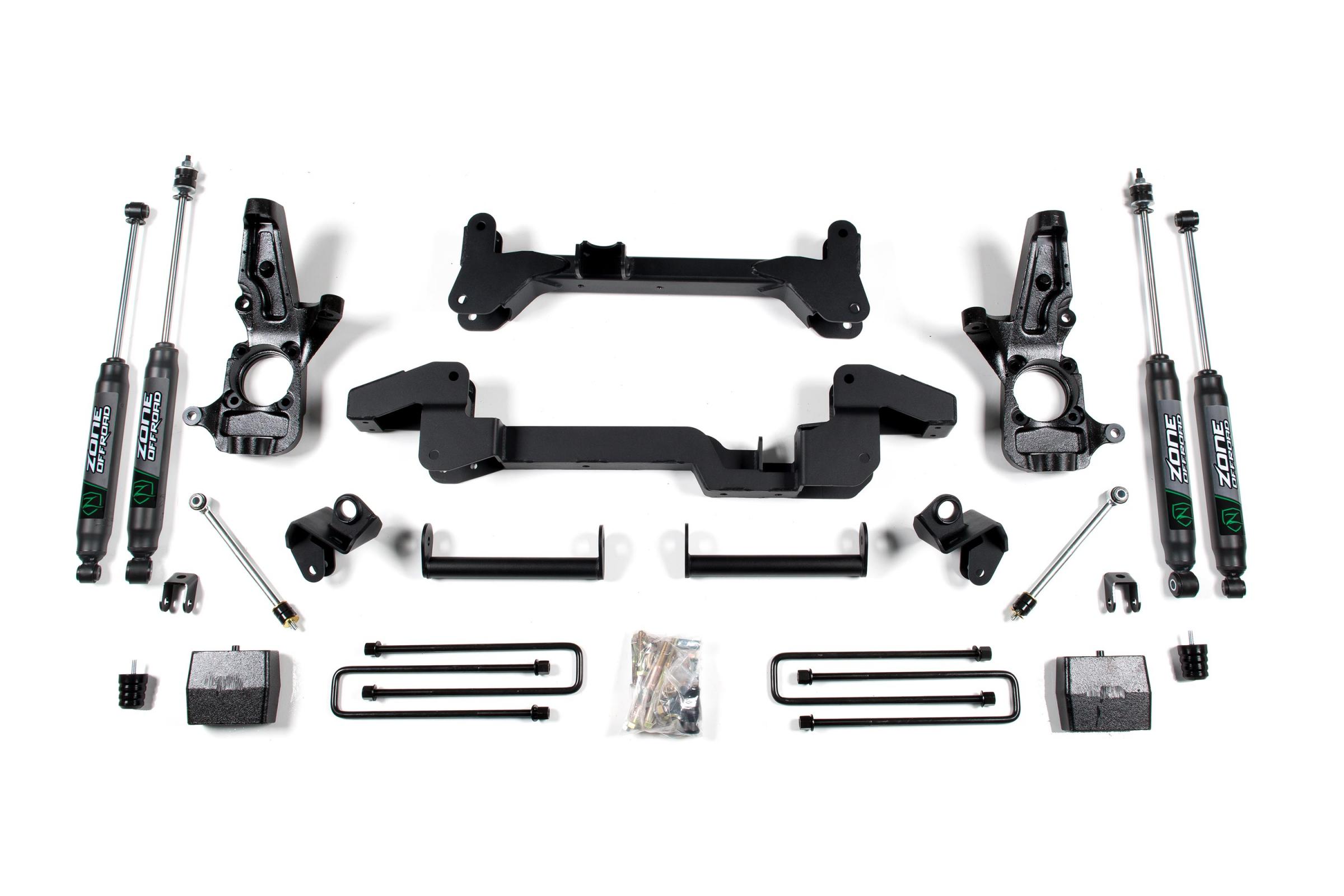 Zone Offroad ZONC5F - 01-10 Silverado/Sierra 2500/3500 HD 6 Inch Lift Kit Fox Adventure Shocks Offroad Zone Offroad ZONC5F - 01-10 Silverado/Sierra 2500/3500 HD 6 Inch Lift Kit Fox Adventure Shocks Offroad