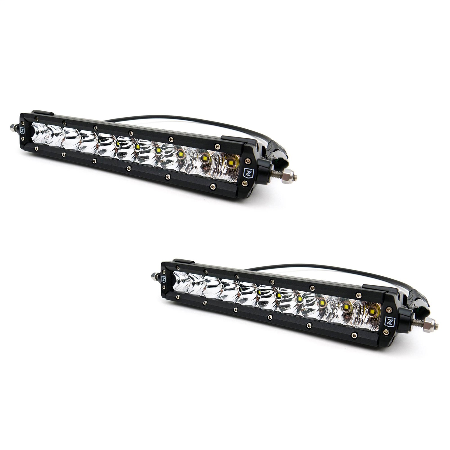 ZROADZ Z415371-KIT - OEM Grille LED Kit, Black, Mild Steel, Bolt-On, Includes (2) 10 Inch  LED Single Row Slim Light Bar and Universal Wiring Harness, Mounts behind top opening of OEM Grille
