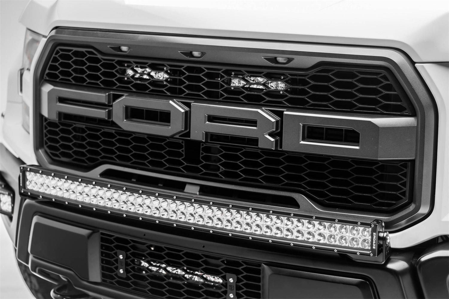 ZROADZ Z415651-KIT - OEM Grille LED Kit, Black, Mild Steel, Bolt-On, Includes (2) 6 Inch  LED Straight Single Row Slim Light Bars and Universal Wiring Harness, Mounts behind top opening of OEM Grille