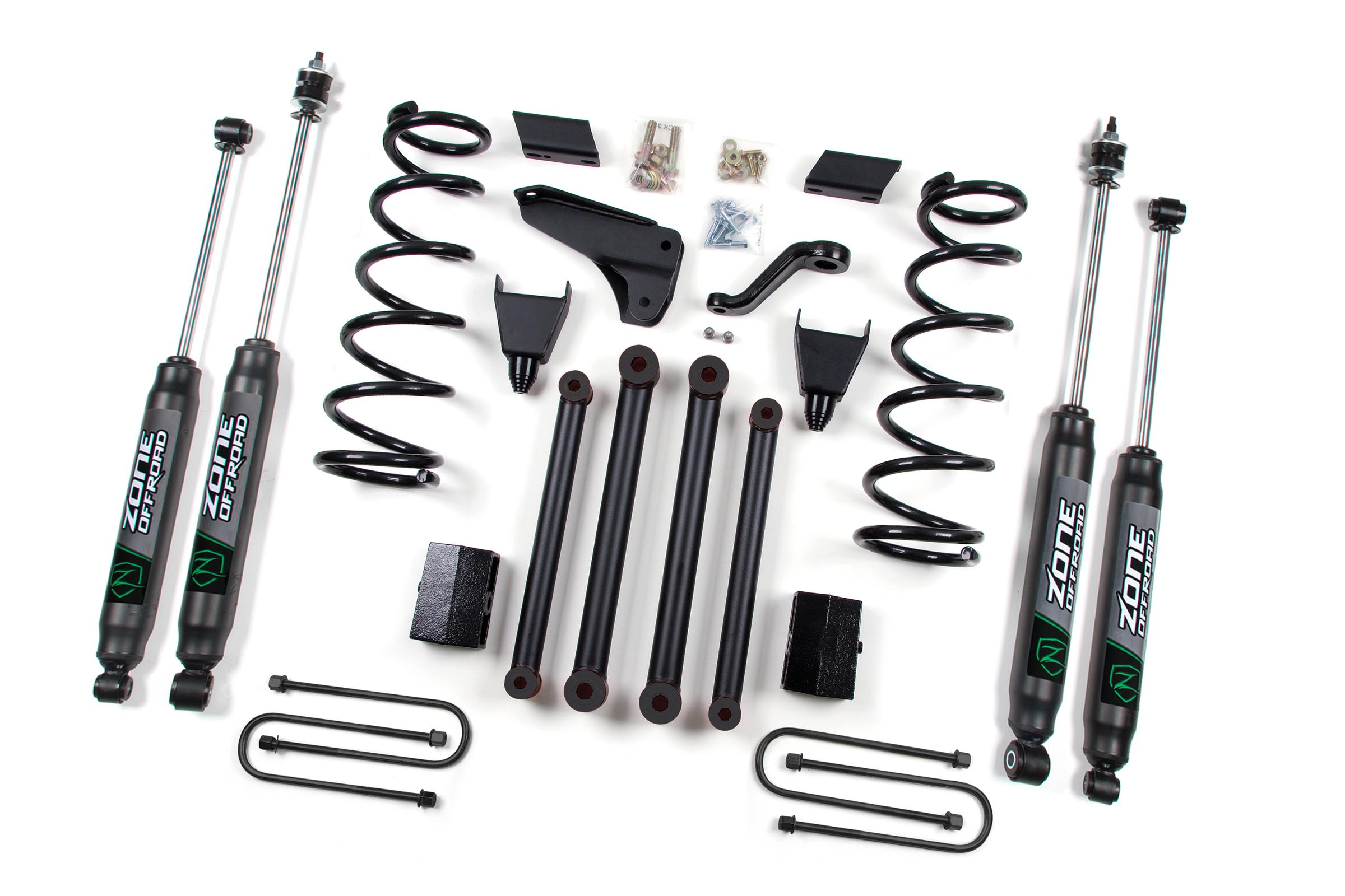 Zone Offroad ZOND18N - 10-12 Dodge RAM 2500 5.0 Inch  Coil Spring Lift Kit With 4-1/8 Axle With Nitro Shocks  Offroad