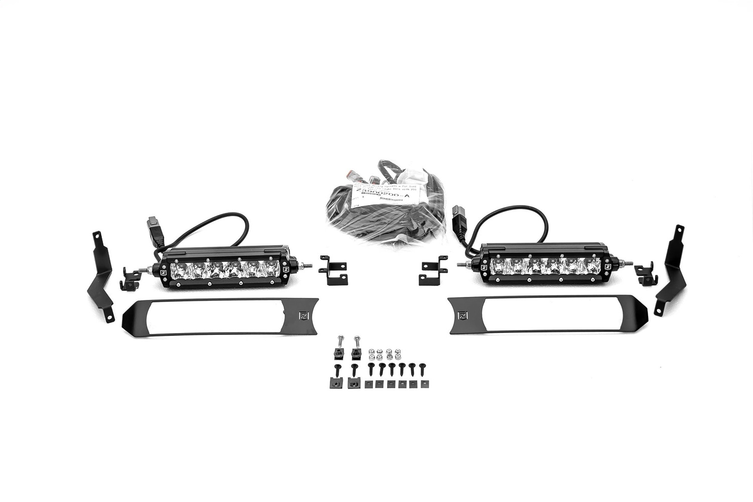 ZROADZ Z415771-KIT - OEM Grille LED Kit, Black, Mild Steel, Bolt-On, Includes (2) 6 Inch  LED Straight Single Row Slim Light Bars and Universal Wiring Harness, Mounts behind cross bars of OEM Grille