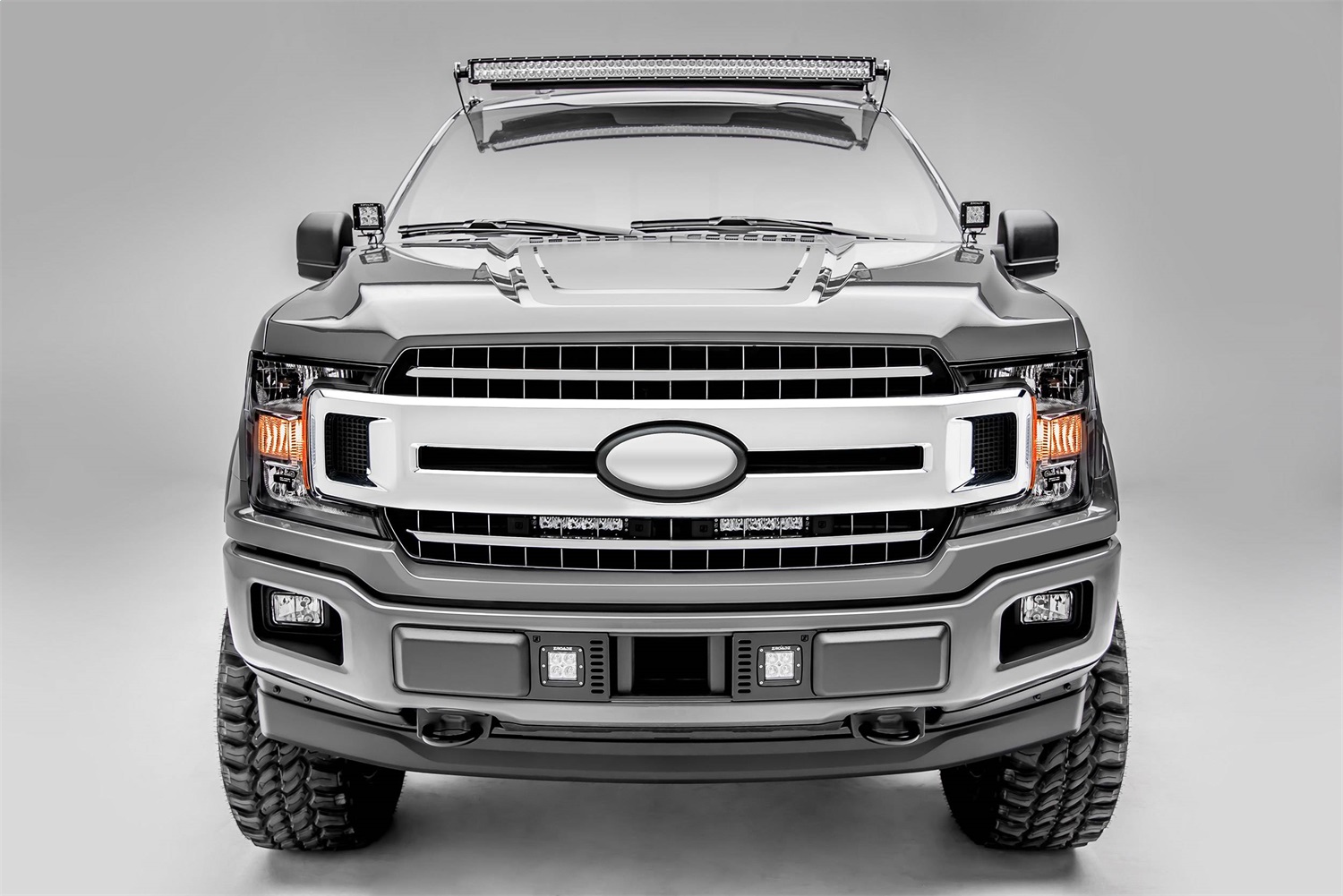 ZROADZ Z415711-KIT - OEM Grille LED Kit, Black, Mild Steel, Bolt-On, Includes (2) 6 Inch  LED Straight Single Row Slim Light Bars and Universal Wiring Harness, Mounts behind lower opening of OEM Grille