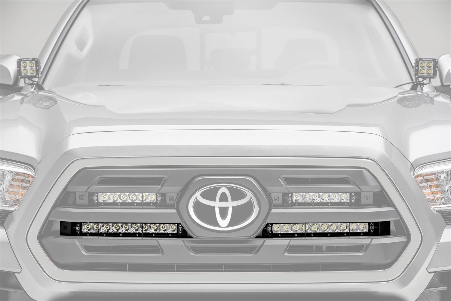 ZROADZ Z419611-KIT - OEM Grille LED Kit, Black, Stainless Steel, Bolt-On, Includes (2) 10 Inch  LED Single Row Slim Light Bars and Universal Wiring Harness, Mounts behind OEM Grille, Except TRD Pro, Sport, Off-Road