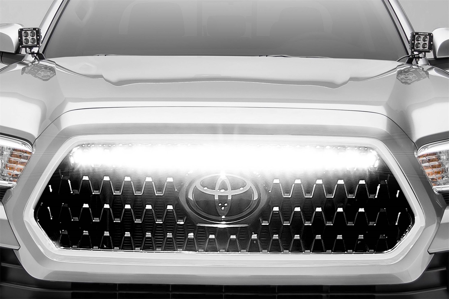 ZROADZ Z419811-KIT - OEM Grille LED Kit, Black, Stainless Steel, Bolt-On, Includes (1) 30 Inch  LED Straight Single Row Slim Light Bar and Universal Wiring Harness, Mounts behind top opening of OEM Grille