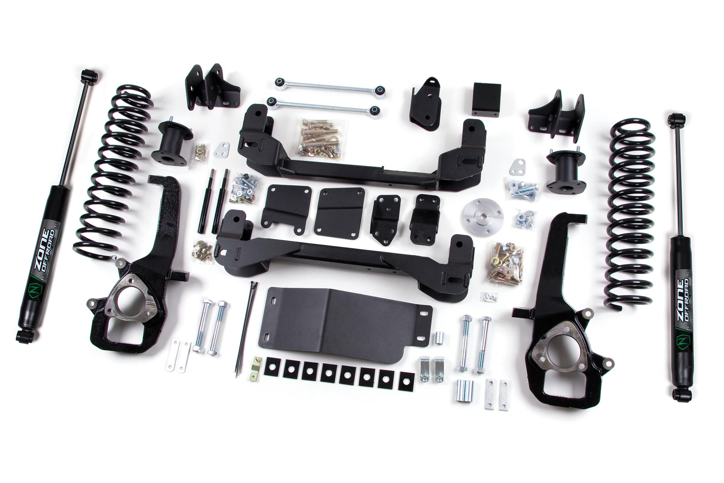 Zone Offroad ZOND40N - 13-15 Dodge RAM 1500 6 Inch Front 3 Inch Rear Lift Height Strut Spacer Lift Kit With Nitro Shocks  Offroad