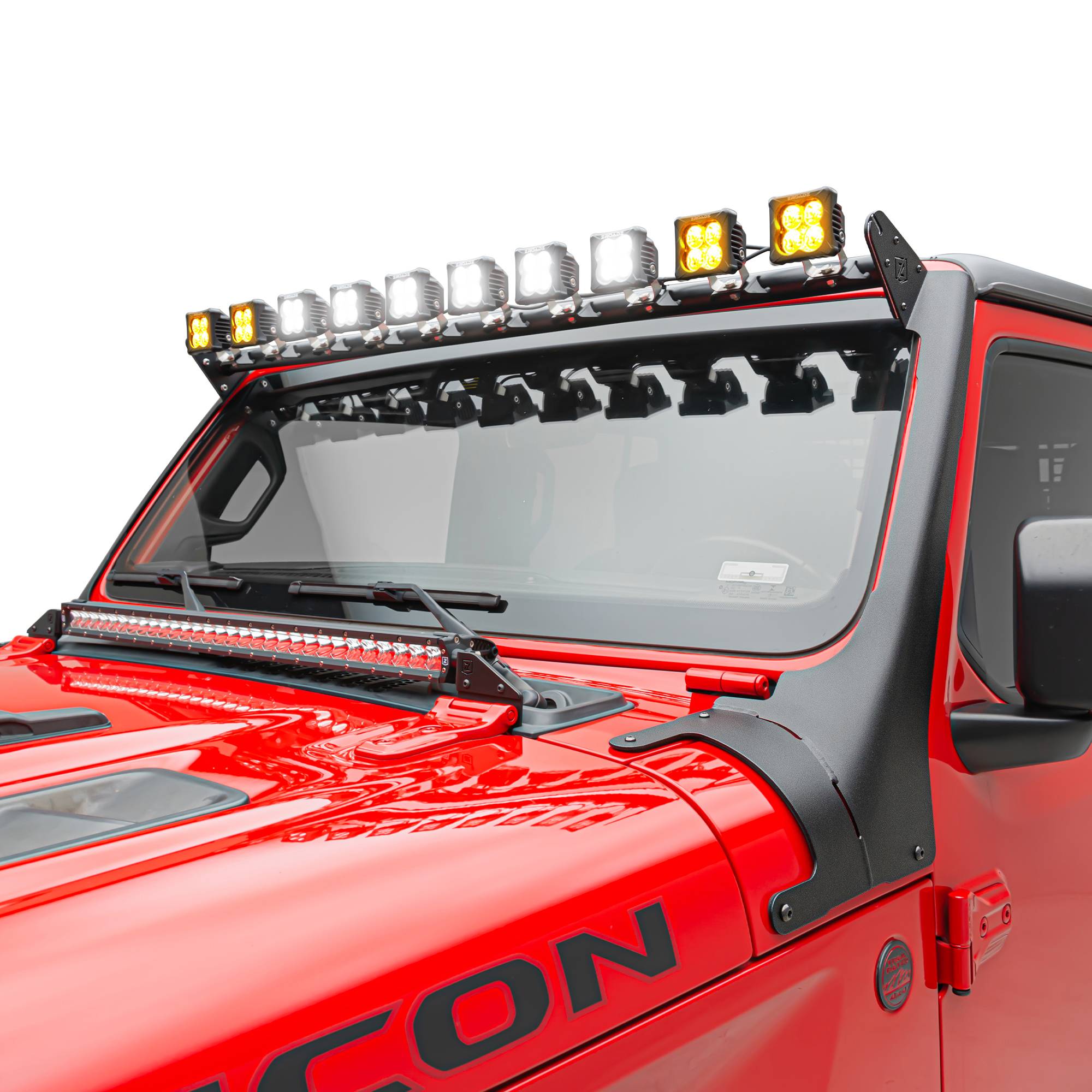 ZROADZ Z934931-KITAW - 2019-2022 Jeep JL, Gladiator Multi-LED Roof Cross Bar and A-Pillar Complete Kit w/(10) 3-Inch  Light Pods