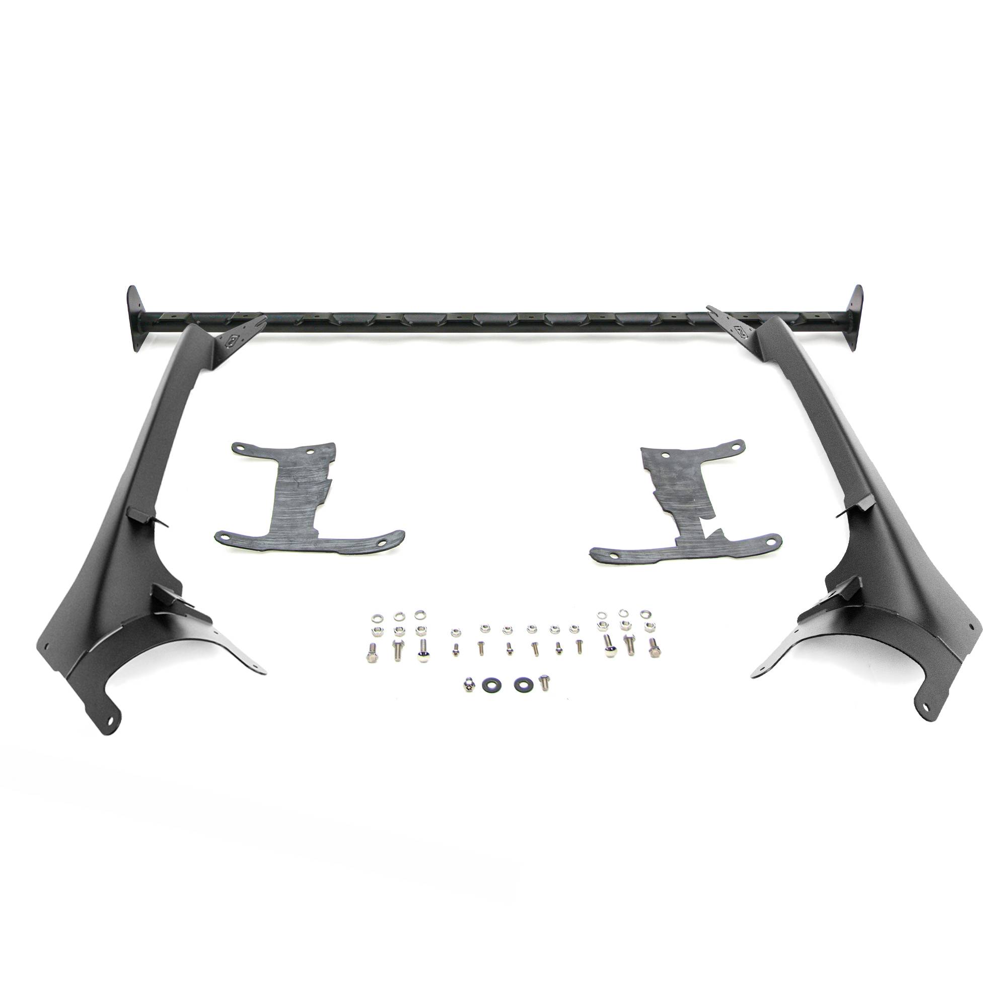 ZROADZ Z934931-BK4 - 2019-2022 Jeep JL, Gladiator Multi-LED Light Capable Roof Cross Bar and 4-Pod A-Pillar Brackets
