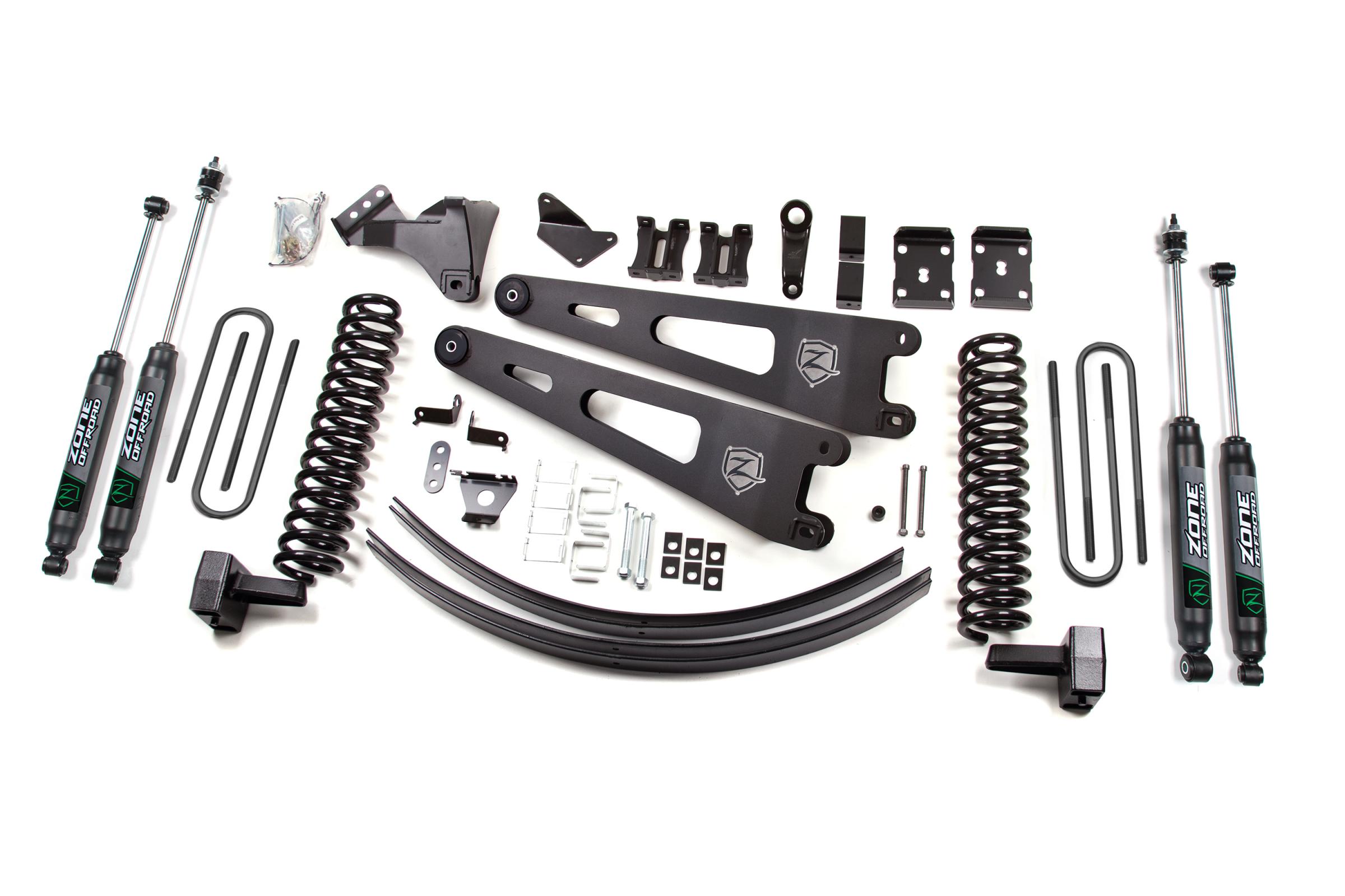 Zone Offroad ZONF32N - 11-14 Ford F-250/F-350 Super Duty 6 Inch Lift Kit Gas Without Overload With Nitro Shocks  Offroad