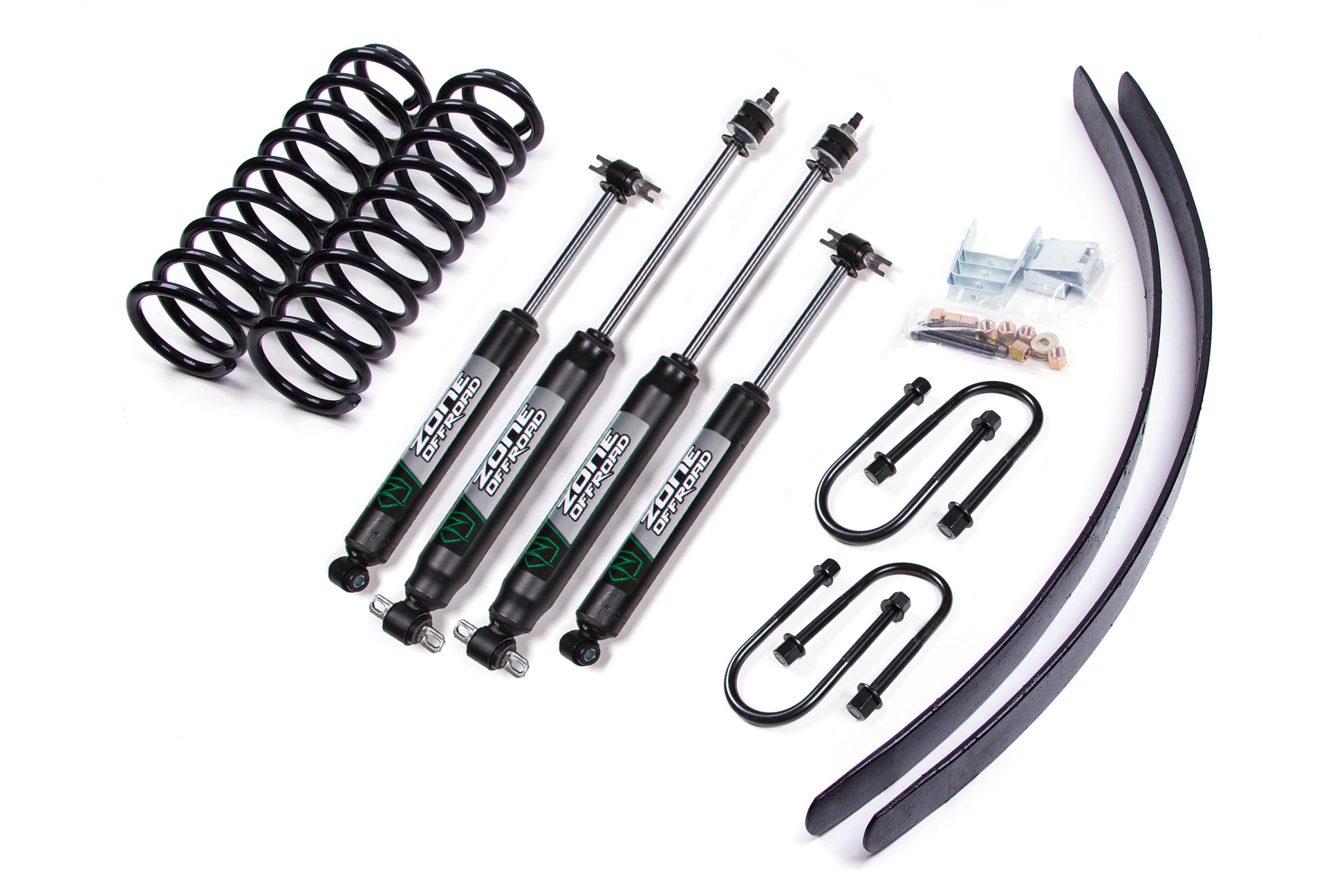 Zone Offroad ZONJ7N - 84-01 Jeep Cherokee XJ 3 Inch Coil Spring Lift Kit With Dana 35 Axle With Nitro Shocks  Offroad