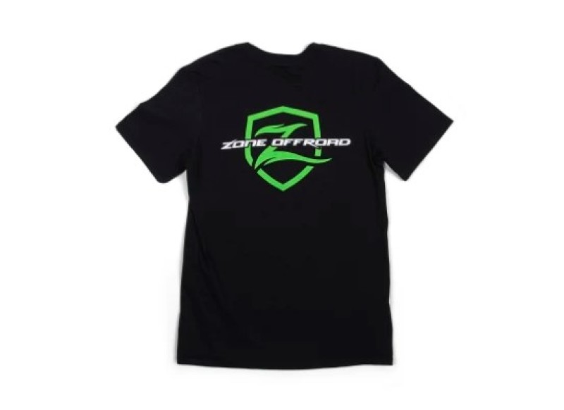 Zone Offroad ZONU9160XL - Offroad Black Premium Cotton T-Shirt - Green Logo - XL