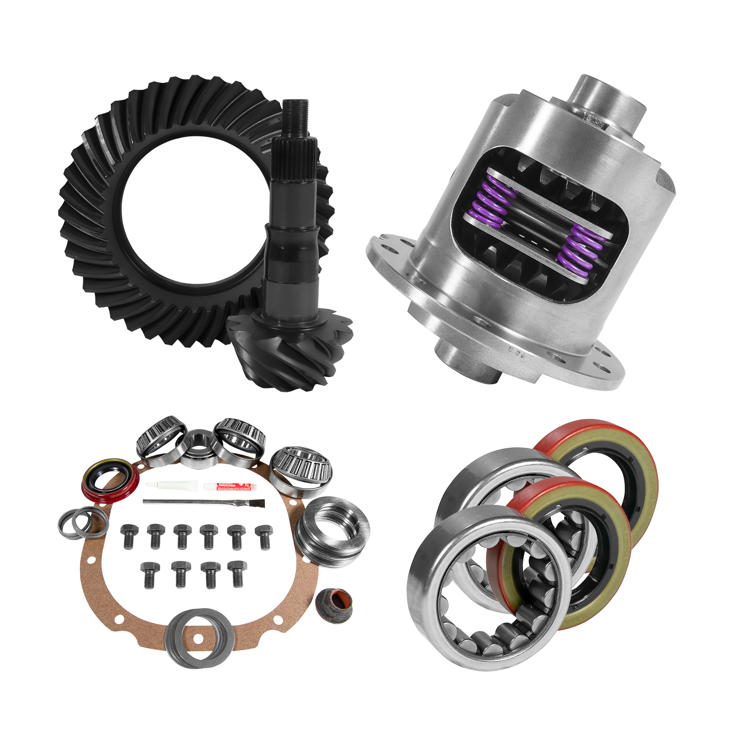 Yukon Gear YGK2042 - Yukon 8.8in Ford 4.88 Rear Ring & Pinion Install Kit 31 Spline Positraction 2.53in Axle Bearings Yukon Gear YGK2042 - Yukon 8.8in Ford 4.88 Rear Ring & Pinion Install Kit 31 Spline Positraction 2.53in Axle Bearings