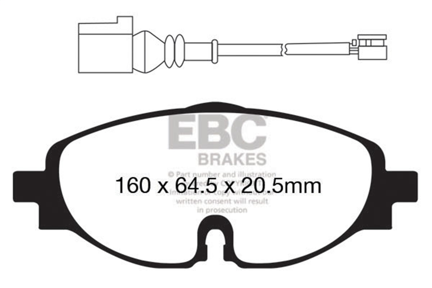 EBC UD1760 - 14+ Audi A3 1.8 Turbo Ultimax2 Front Brake Pads