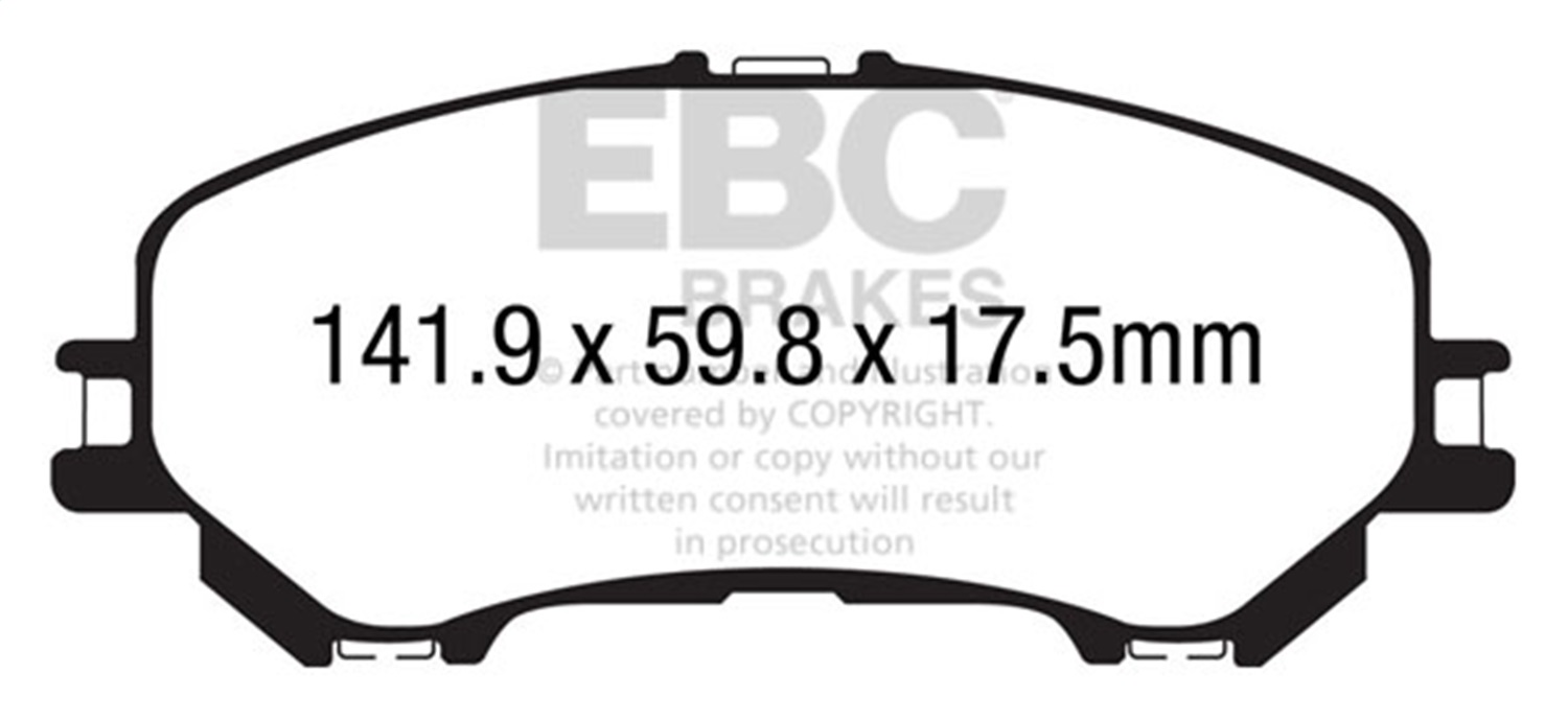 EBC UD1737 - 14+ Nissan Rogue 2.5 2 row seating Ultimax2 Front Brake Pads