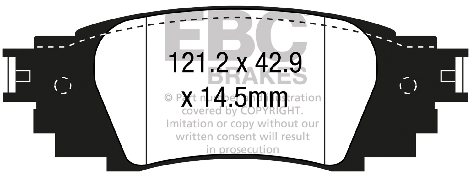 EBC UD1879 - 2016+ Lexus Rx350 3.5L Ultimax2 Rear Brake Pads