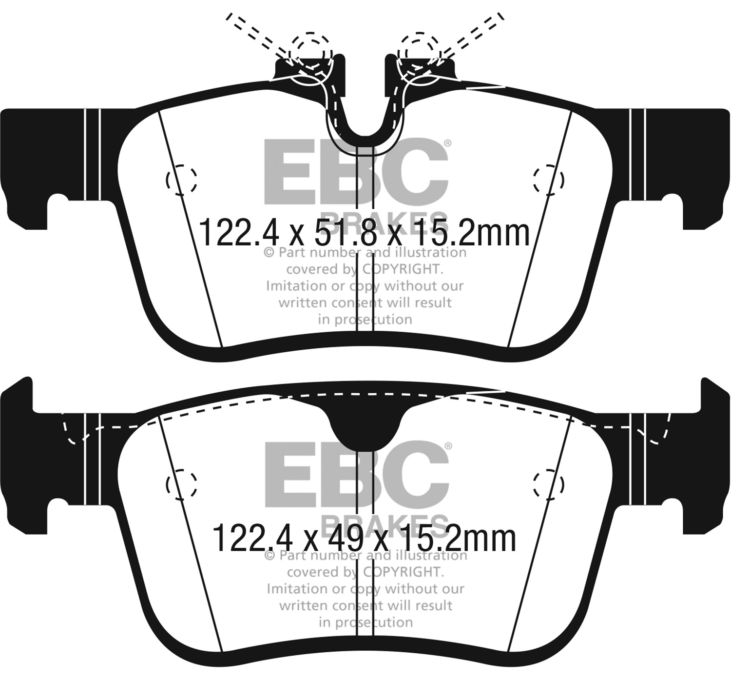 EBC UD1938 - 2017+ Volvo S90 2.0L Turbo Ultimax2 Rear Brake Pads